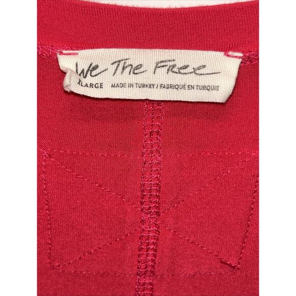 We The Free Womens XL Shirt Long Sleeve Hot Pink Oversize V Neck Athleisure - Picture 7 of 12